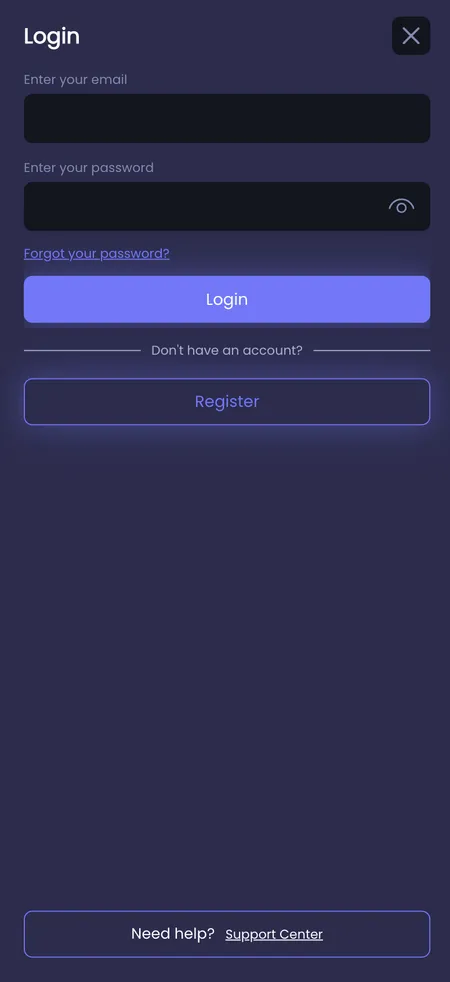 Betrino login form
